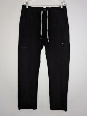 Figs Black Cairo Cargo Zip Up Drawstring Scrub Pant M